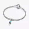 Türkisfarbener Fischgräten-Dangle Charm aus Sterlingsilber