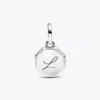 Türkisfarbener, gravierbarer Mini-Medaillon-Charm aus Sterlingsilber Türkisfarbener, gravierbarer Mini-Medaillon-Charm aus Sterlingsilber