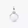 Türkisfarbener, gravierbarer Mini-Medaillon-Charm aus Sterlingsilber Türkisfarbener, gravierbarer Mini-Medaillon-Charm aus Sterlingsilber