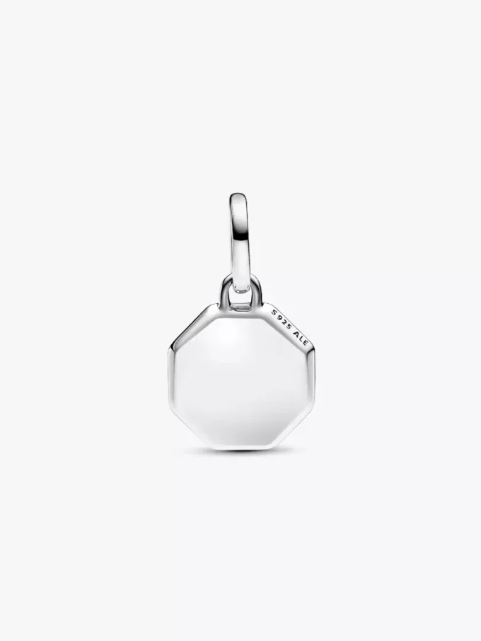 Türkisfarbener, gravierbarer Mini-Medaillon-Charm aus Sterlingsilber Türkisfarbener, gravierbarer Mini-Medaillon-Charm aus Sterlingsilber