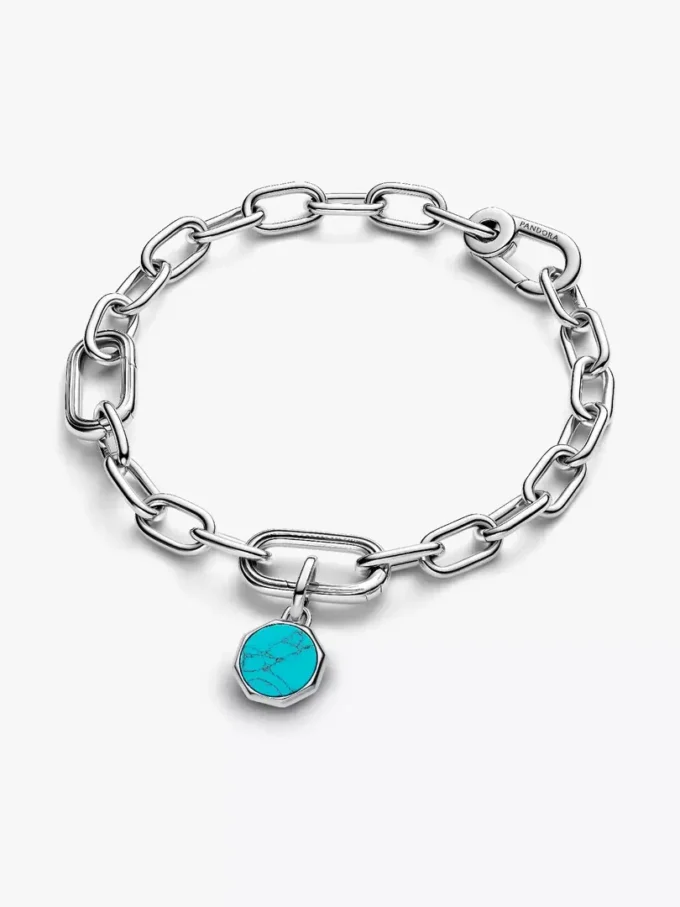 Türkisfarbener, gravierbarer Mini-Medaillon-Charm aus Sterlingsilber Türkisfarbener, gravierbarer Mini-Medaillon-Charm aus Sterlingsilber