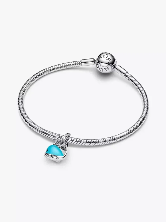 Türkisfarbener Wal-Dangle Charm aus Sterlingsilber Türkisfarbener Wal-Dangle Charm aus Sterlingsilber