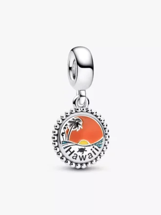 Tropischer Hawaii-Dangle Charm aus Sterlingsilber