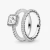 True Elegance Square Halo Ring-Set, 2er-Set True Elegance Square Halo Ring-Set, 2er-Set