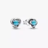 Turkisblaue Eternity-Ohrringe für den Monat Dezember, Sterlingsilber Turkisblaue Eternity-Ohrringe für den Monat Dezember, Sterlingsilber
