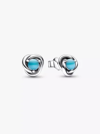 Turkisblaue Eternity-Ohrringe für den Monat Dezember, Sterlingsilber Turkisblaue Eternity-Ohrringe für den Monat Dezember, Sterlingsilber
