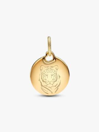 Tyla Signature Tyger Round Tag Dangle Charm – 14-karätige Vergoldung Tyla Signature Tyger Round Tag Dangle Charm – 14-karätige Vergoldung