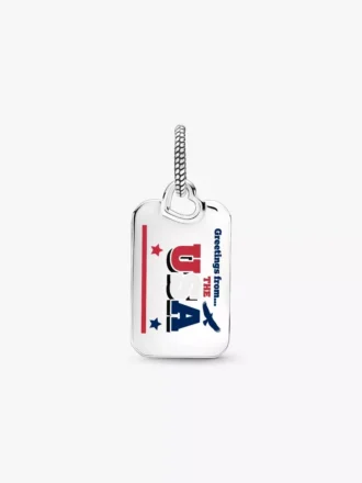 USA-Postkarten-Dangle Charm aus Sterlingsilber USA-Postkarten-Dangle Charm aus Sterlingsilber