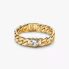 Vergoldetes Herz-Kubaketten-Armband & Ring-Set, 2er-Set Vergoldetes Herz-Kubaketten-Armband & Ring-Set, 2er-Set