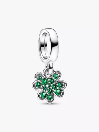 Vierblättriges Kleeblatt-Dangle Charm aus Sterlingsilber