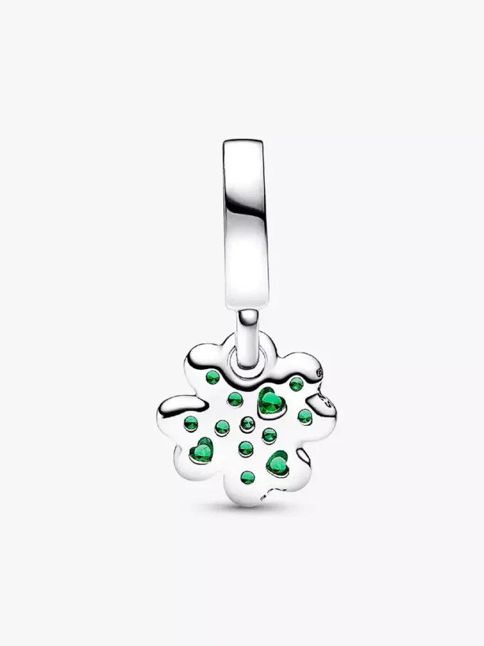 Vierblättriges Kleeblatt-Dangle Charm aus Sterlingsilber