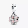 Vierblättriges Kleeblatt-Freundschafts-Dangle Charm aus Sterlingsilber Vierblättriges Kleeblatt-Freundschafts-Dangle Charm aus Sterlingsilber