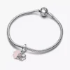 Vierblättriges Kleeblatt-Freundschafts-Dangle Charm aus Sterlingsilber Vierblättriges Kleeblatt-Freundschafts-Dangle Charm aus Sterlingsilber