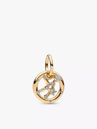Virgo Dangle Charm, 14 Karat vergoldet
