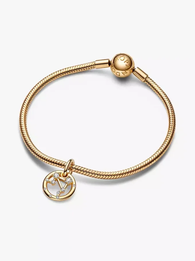 Waage-Sternzeichen-Dangle Charm, 14-karätig vergoldet Waage-Sternzeichen-Dangle Charm, 14-karätig vergoldet