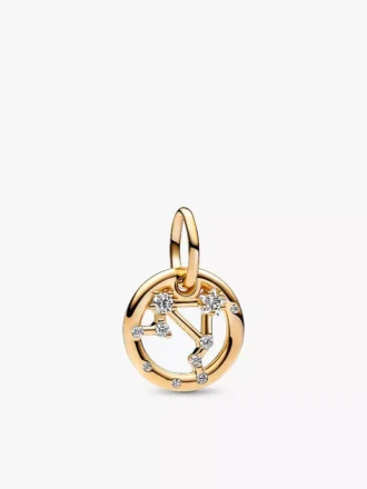 Waage-Sternzeichen-Dangle Charm, 14-karätig vergoldet