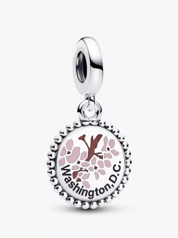 Washington D.C. Cherry Blossom Dangle Charm aus Sterlingsilber Washington D.C. Cherry Blossom Dangle Charm aus Sterlingsilber