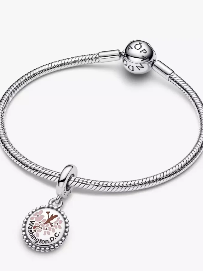 Washington D.C. Cherry Blossom Dangle Charm aus Sterlingsilber Washington D.C. Cherry Blossom Dangle Charm aus Sterlingsilber