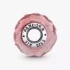 Wavy Fancy Pink Murano Glass Charm aus Sterlingsilber