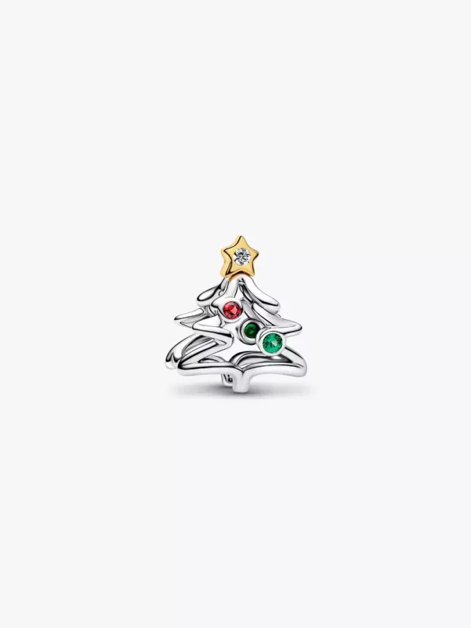 Weihnachtsbaum-Charm aus Sterlingsilber, 14-karätig vergoldet