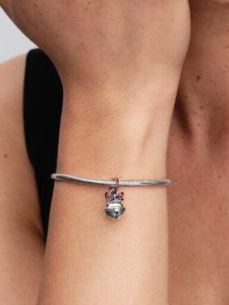 Weihnachtsglocken-Dangle Charm – Sterlingsilber