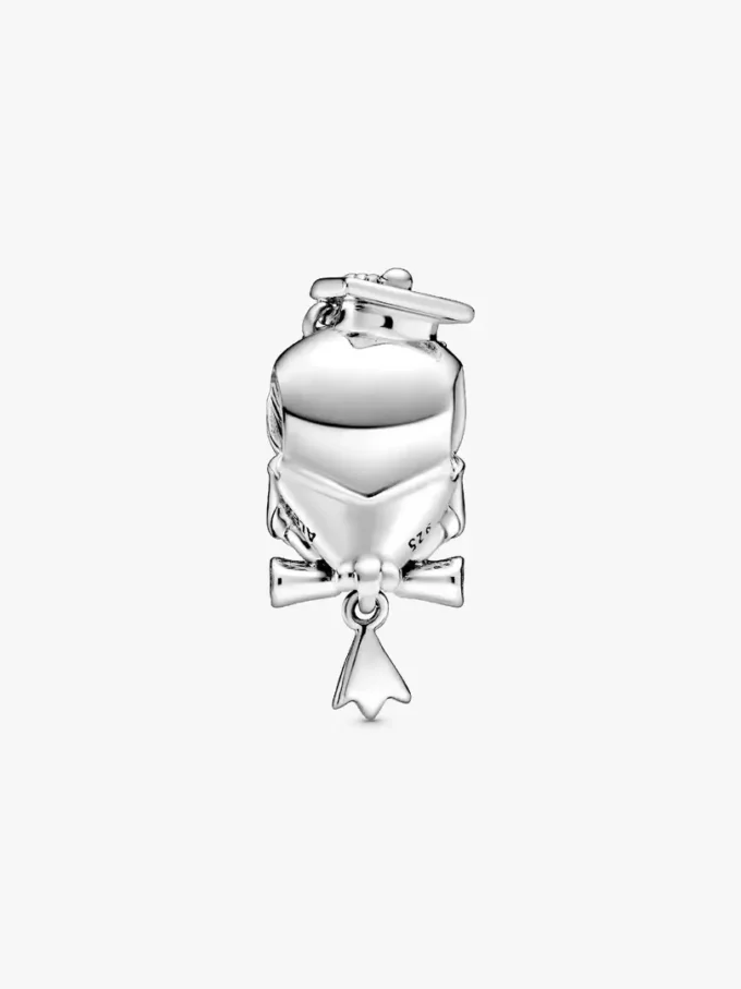 Weise Eule Abschluss-Charm aus Sterlingsilber Weise Eule Abschluss-Charm aus Sterlingsilber