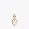 Weißer Glücksklee-Dangle Charm, 14-karätig vergoldet Weißer Glücksklee-Dangle Charm, 14-karätig vergoldet
