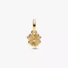 Weißer Glücksklee-Dangle Charm, 14-karätig vergoldet Weißer Glücksklee-Dangle Charm, 14-karätig vergoldet