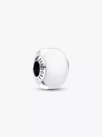 Weißer Mini-Murano Glass Charm aus Sterlingsilber