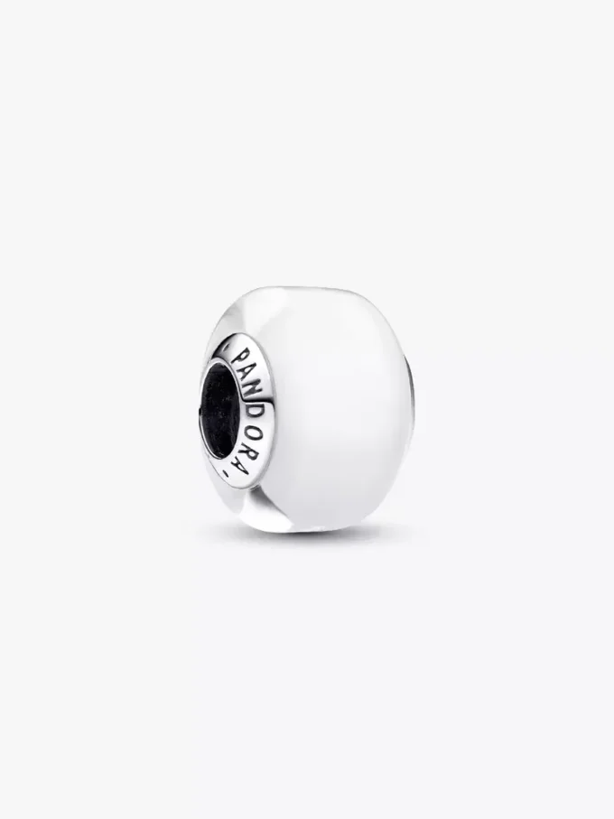 Weißer Mini-Murano Glass Charm aus Sterlingsilber Weißer Mini-Murano Glass Charm aus Sterlingsilber