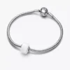 Weißer Mini-Murano Glass Charm aus Sterlingsilber Weißer Mini-Murano Glass Charm aus Sterlingsilber