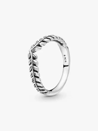 Weizenkorn-Wishbone Ring aus Sterlingsilber