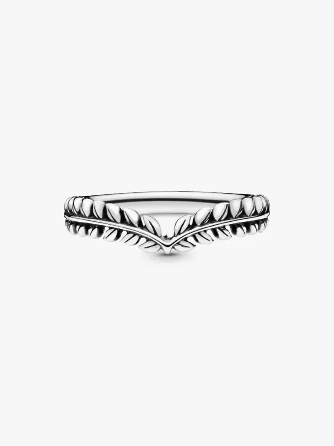 Weizenkorn-Wishbone Ring aus Sterlingsilber Weizenkorn-Wishbone Ring aus Sterlingsilber