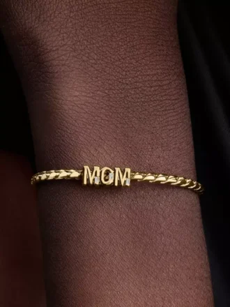 Wendbarer Mom-Charm, 14-karätig vergoldet