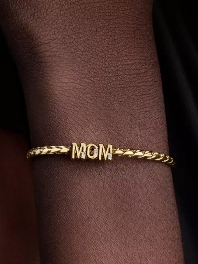 Wendbarer Mom-Charm, 14-karätig vergoldet Wendbarer Mom-Charm, 14-karätig vergoldet