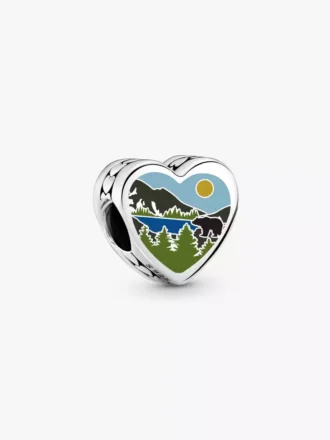 West Virginia Herz-Charm aus Sterlingsilber