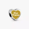 West Virginia Herz-Charm aus Sterlingsilber West Virginia Herz-Charm aus Sterlingsilber
