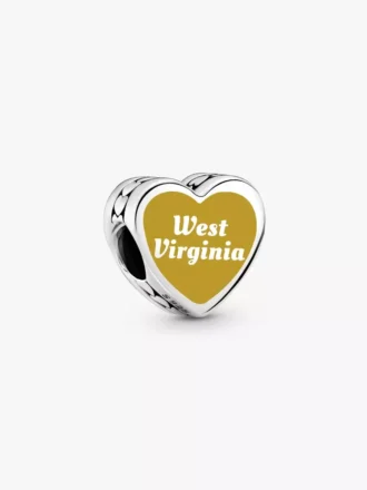 West Virginia Herz-Charm aus Sterlingsilber