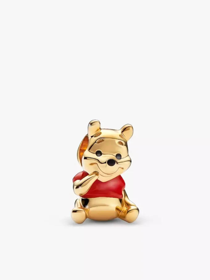 Winnie-the-Pooh-Armbänder-Set aus rotem und goldenem Leder, 2er-Set Winnie-the-Pooh-Armbänder-Set aus rotem und goldenem Leder, 2er-Set