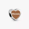 Wisconsin-Herz-Charm aus Sterlingsilber Wisconsin-Herz-Charm aus Sterlingsilber