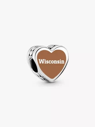 Wisconsin-Herz-Charm aus Sterlingsilber
