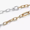 Zweifarbige Gliederkette aus Sterlingsilber, 14-karätig vergoldet Zweifarbige Gliederkette aus Sterlingsilber, 14-karätig vergoldet