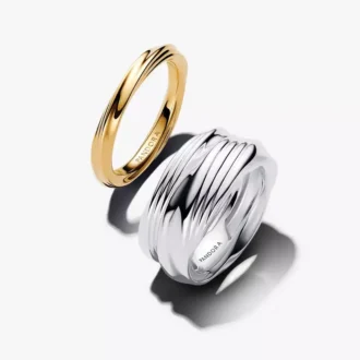 Zweifarbige Ringe „Twists & Turns“ (2er-Set)