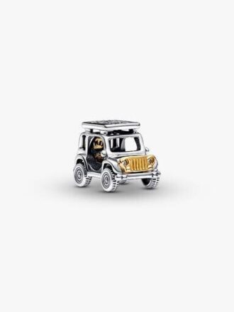 Zweifarbiger Abenteuer-Auto-Charm – Sterlingsilber, 14-karätige Vergoldung