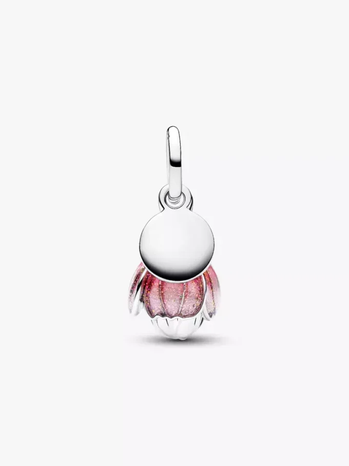 Zweifarbiger „Blooming Flower“-Dangle Charm aus Sterlingsilber Zweifarbiger „Blooming Flower“-Dangle Charm aus Sterlingsilber
