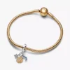 Zweifarbiger „Celestial Triple Dangle Charm“ aus Sterlingsilber, 14-karätig vergoldet Zweifarbiger „Celestial Triple Dangle Charm“ aus Sterlingsilber, 14-karätig vergoldet
