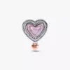 Zweifarbiger, durchbrochener „Mom & Heart“-Charm aus Sterlingsilber, 14 Karat Roségold-Beschichtung Zweifarbiger, durchbrochener „Mom & Heart“-Charm aus Sterlingsilber, 14 Karat Roségold-Beschichtung