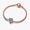 Zweifarbiger, durchbrochener „Mom & Heart“-Charm aus Sterlingsilber, 14 Karat Roségold-Beschichtung Zweifarbiger, durchbrochener „Mom & Heart“-Charm aus Sterlingsilber, 14 Karat Roségold-Beschichtung