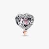 Zweifarbiger durchbrochener „Mom & Heart“-Charm – Sterlingsilber, 14 Karat Roségold-Beschichtung Zweifarbiger durchbrochener „Mom & Heart“-Charm – Sterlingsilber, 14 Karat Roségold-Beschichtung