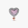 Zweifarbiger durchbrochener „Mom & Heart“-Charm – Sterlingsilber, 14 Karat Roségold-Beschichtung Zweifarbiger durchbrochener „Mom & Heart“-Charm – Sterlingsilber, 14 Karat Roségold-Beschichtung